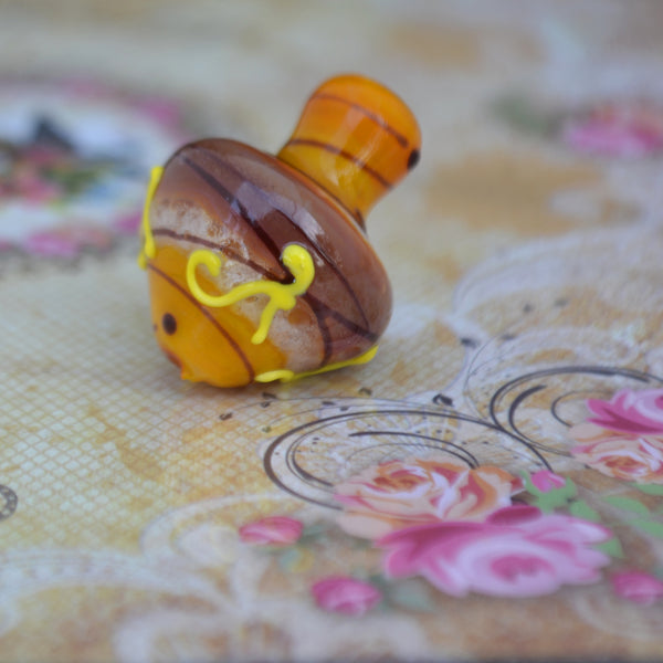 Hanukkad Glass Dreidel Bead, handmade in Jerusalem