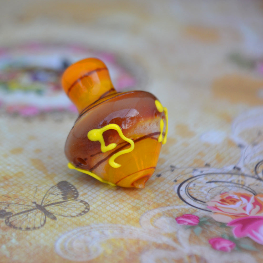 Hanukkad Glass Dreidel Bead, handmade in Jerusalem