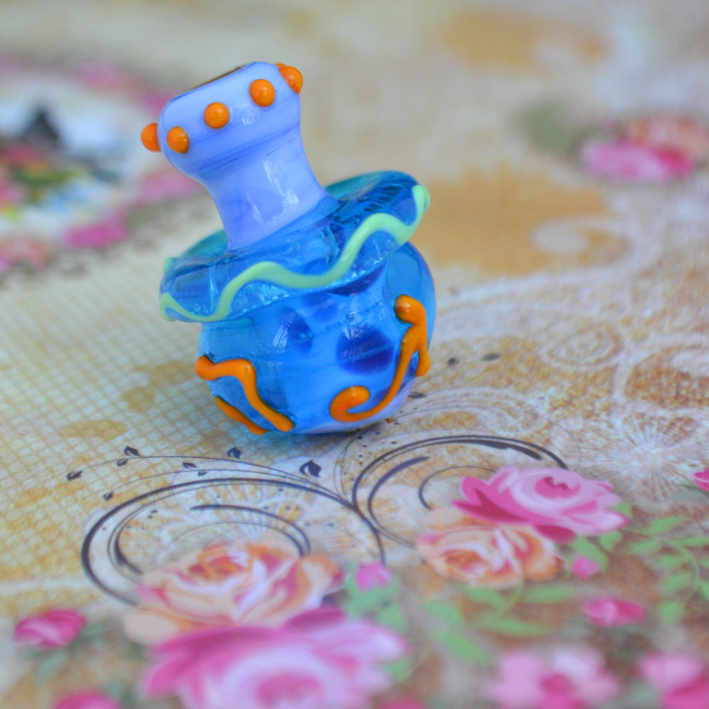 Hanukkad Glass Dreidel Beads, set of 3. handmade in Jerusalem