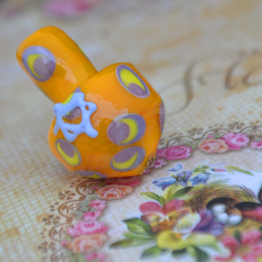 Hanukkad Glass Dreidel Beads, set of 3. handmade in Jerusalem