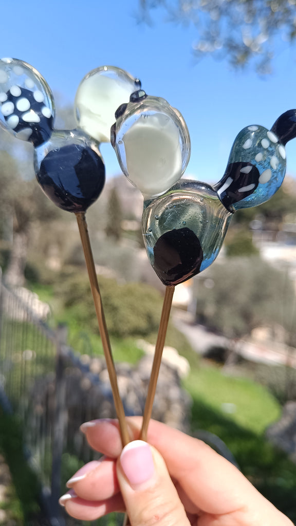 Glass cactus, set of 2