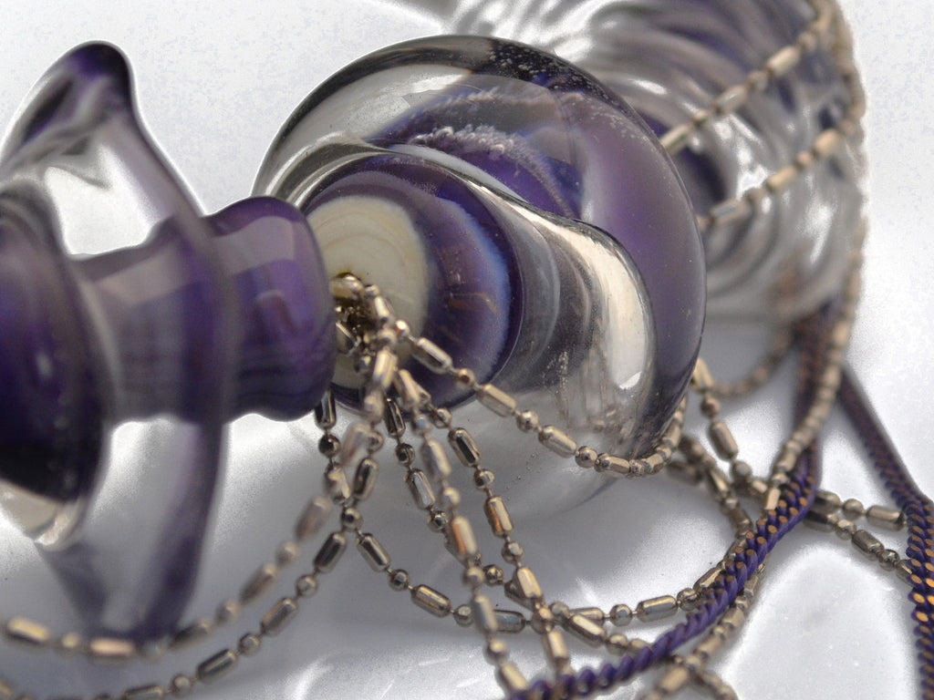 Purple glass art designer necklace