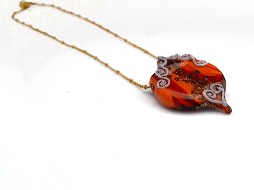 Victorian peach necklace with detailed design