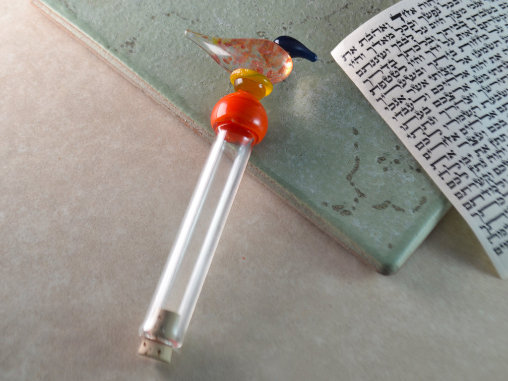 A bird glass Mezuzha