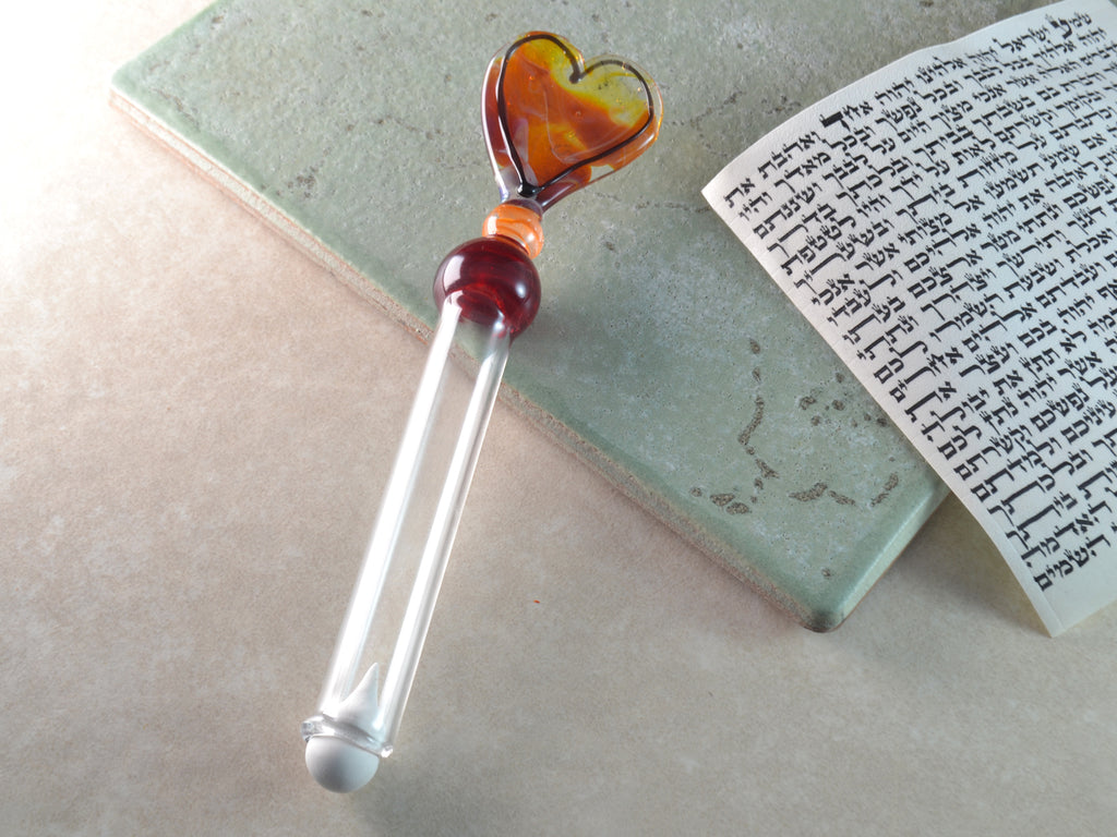 A heart glass Mezuzha